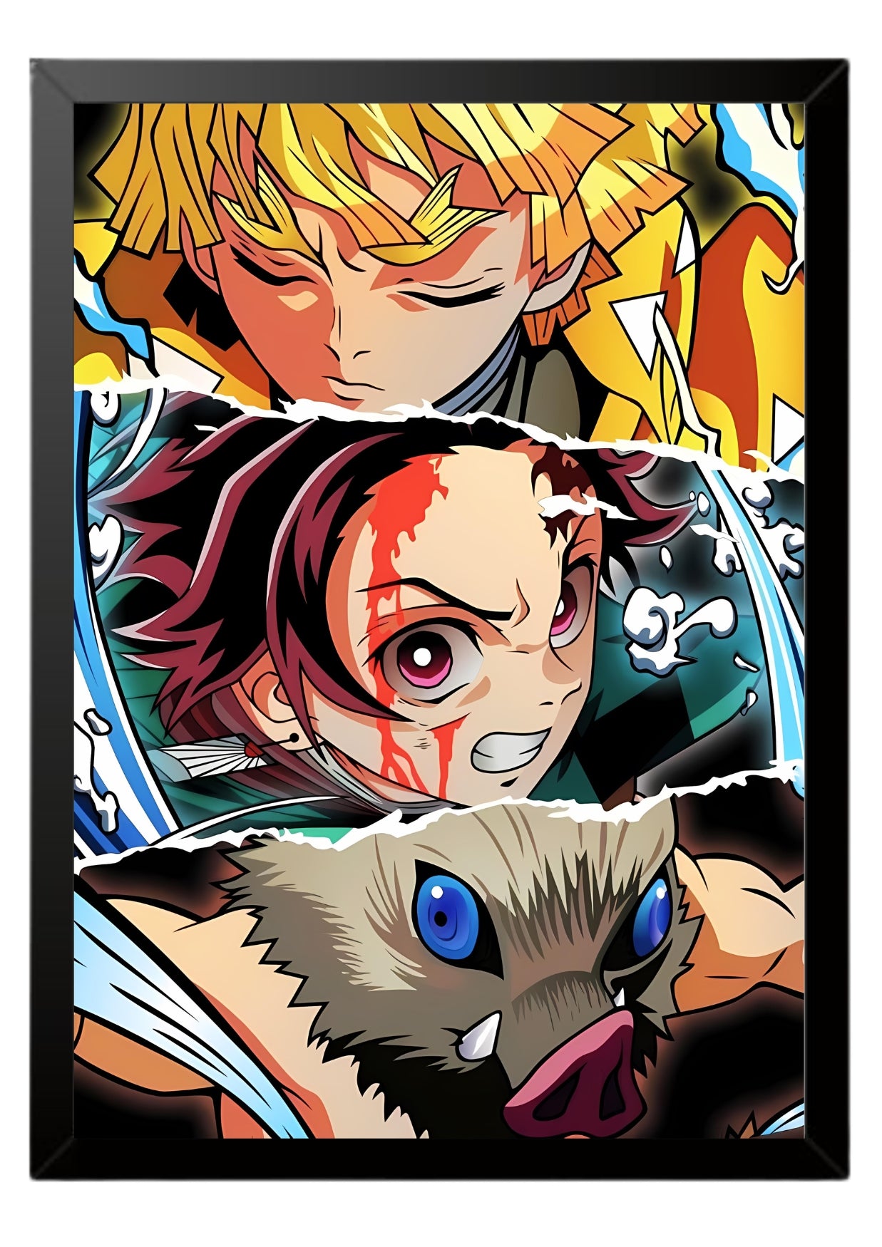 Tanjiro Kamado, Zenitsu Agatsuma, and Inosuke Hashibira #2 poster || Demon Slayer poster