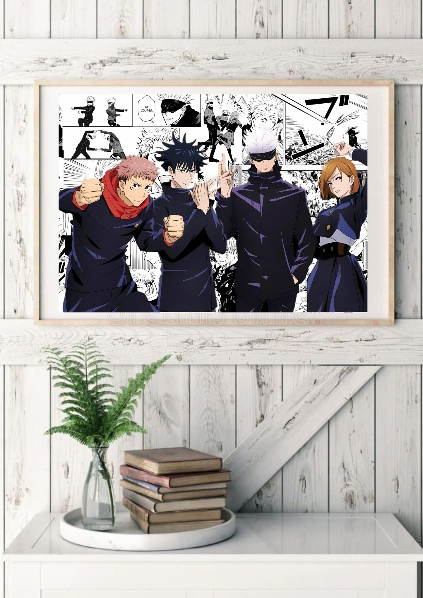 Gojo,Yuji,Fushiguro & Nobara poster || jujutsu kaisen poster