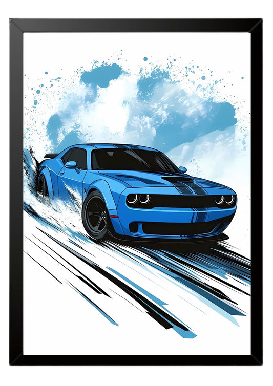 dodge challenger poster || car poster