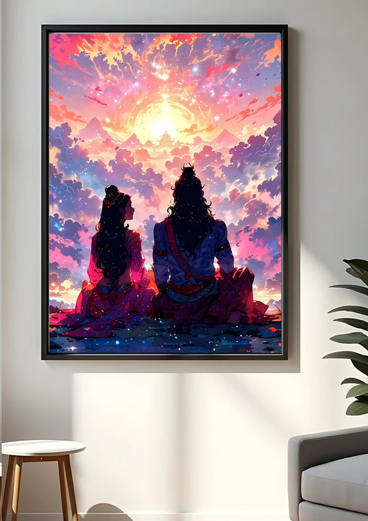 lord shiva and maa parvati poster || devotional poster