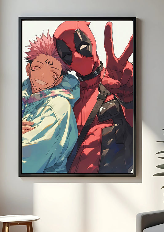 Yuji Itadori with deadpool poster || jujutsu kaisen poster