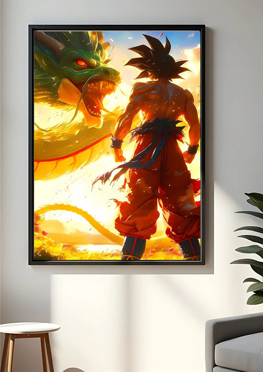 Son Goku with Dragon poster || Dragon Ball Z poster