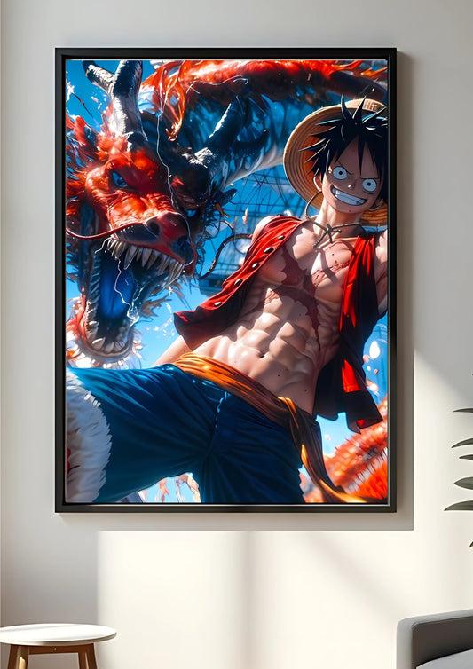 Monkey D. Luffy with Dragon poster ||  One Piece poster