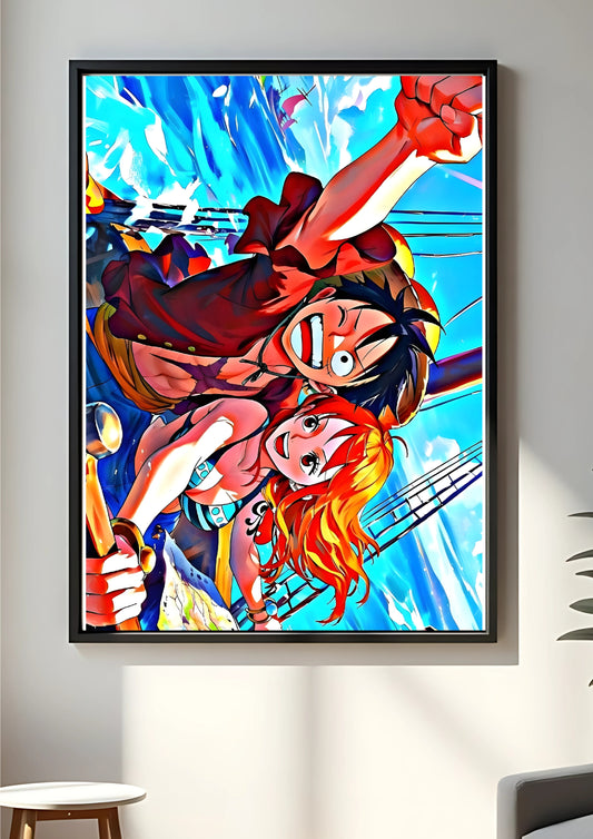 Monkey D. Luffy & Nami poster ||  One Piece poster