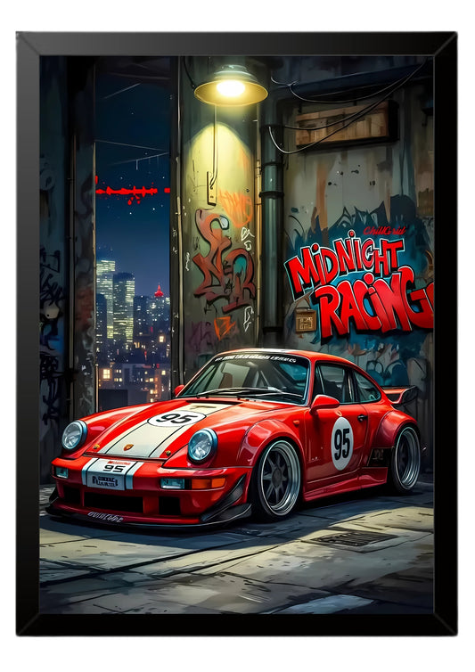 red Porsche poster || car poster