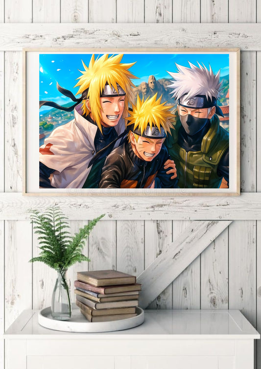 Naruto , Kakashi & Minato poster || Naruto poster