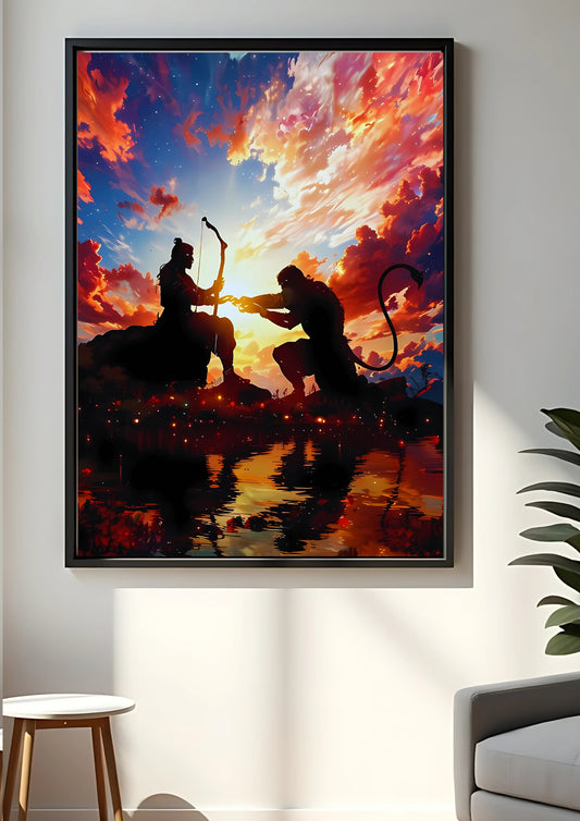 lord ram & lord hanuman poster || devotional poster